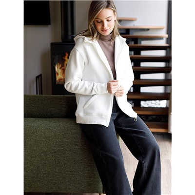 Худи на молнии из премиального футера трехнитки с начесом