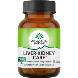 LIVER-KIDNEY CARE, Protects, Heals & Rejuvenates, Organic India (ЛИВЕР-КИДНЕЙ КЕА, Защищает, оздоравливает и омолаживает печень, Органик Индия), 60 капс.