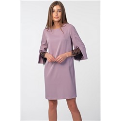 Платье прямое короткое сиреневое