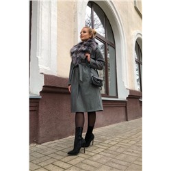 Мехофф Ксения110.02-36 серый+гусиная_лапка, Пальто