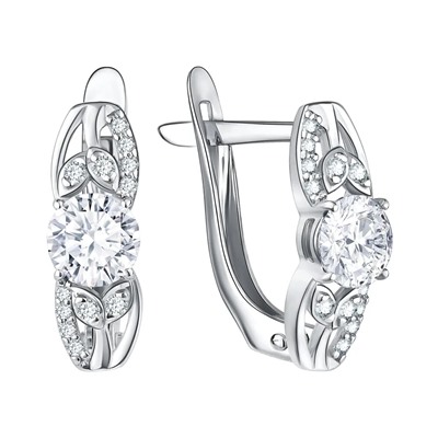 Серьги из серебра куб.циркон., Л-10190