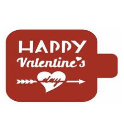 Трафарет кондитерский "Happy Valentines day СЕРДЦЕ" 9 см