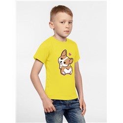 Футболка детская Little Corgi, желтая