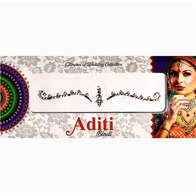Бинди ADITI BINDI Wedding Collection, со стразами на лоб, КРАСНАЯ СО СТРАЗАМИ (разный дизайн), 1 шт.