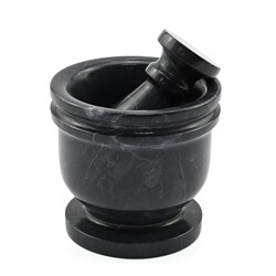 Ступка с пестиком для специй и трав черный мрамор