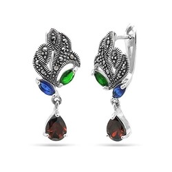 Серьги из серебра марказит, SL-AGA84