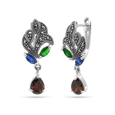 Серьги из серебра марказит, SL-AGA84
