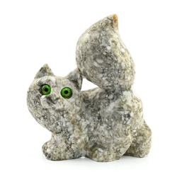 Скульптура из кальцита "Кот Мурзик " 125*60*140мм