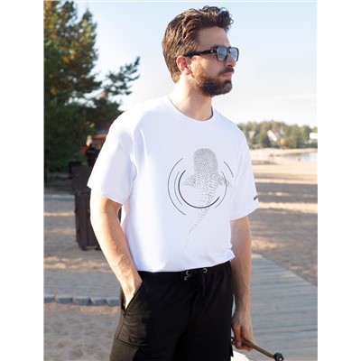 Свободная футболка  с авторским принтом