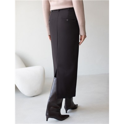 Юбка миди с двумя разрезами из поливискозы с эластаном