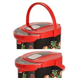 Чайник-термос электрический 750 Вт, 4,5 л DELTA DL-3034 "Жостовская роспись" черный