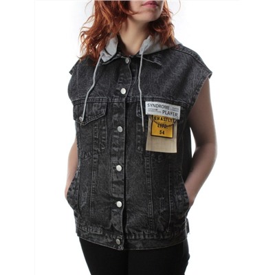 806 BLACK/GRAY Джинсовый жилет женский (100% хлопок) размер 56