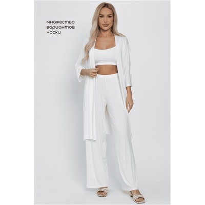 Брюки-палаццо для дома Шелк вискозы (молочные) Б14498-52М