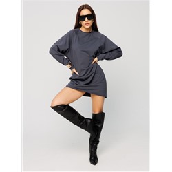 Женское платье с рукавом реглан из футера 2-х нитки Lingeamo графит ВП-11 (33)