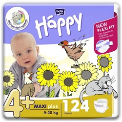 Подгузники BELLA HAPPY 4+ Макси плюс (9-20кг) 12шт.