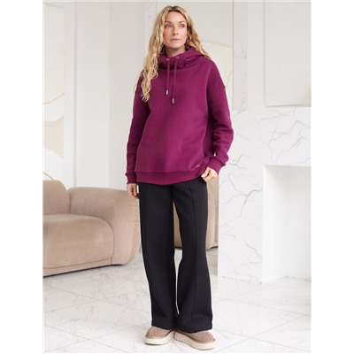 Худи среднего объема из футера трехнитики c начесом