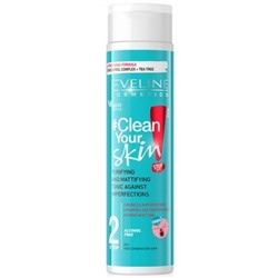 Eveline CLEAN YOUR SKIN Тоник очищающе-матир.от прыщей 225мл