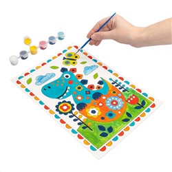 Раскраска для детей «Динозаврик» с кисточкой и красками