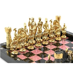 Шахматы из родонита и долерита "Римские" 280*280мм