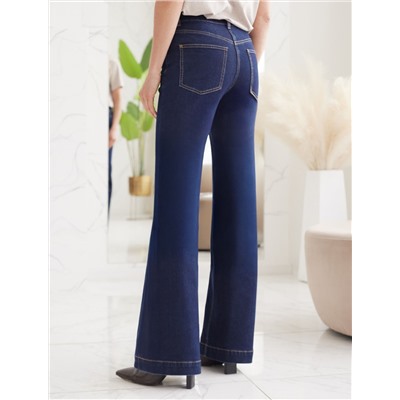 Джинсы клеши из мягкой эластичной джинсы средней плотности 12OZ