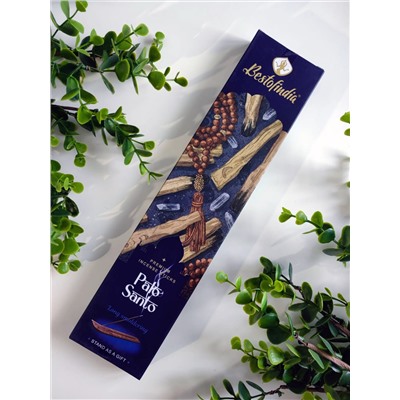 PALO SANTO Premium Incense Sticks, Bestofindia (ПАЛО САНТО премиальные благовония, Бэстофиндия), 70 г. (20 палочек + подставка в подарок)