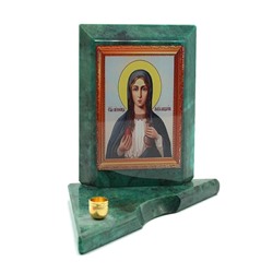 Икона из змеевика на подставке "Св. Мария Магдалина" 1 свеча, 90*90*100мм