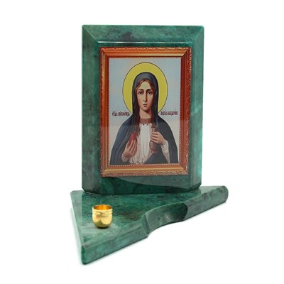 Икона из змеевика на подставке "Св. Мария Магдалина" 1 свеча, 90*90*100мм