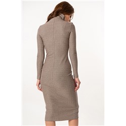 Платье из плотного трикотажа бежевое