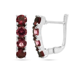 Серьги из серебра родолит, Монако