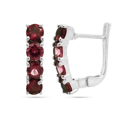 Серьги из серебра родолит, Монако