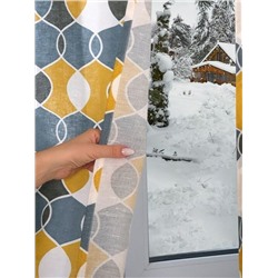 Штора набив. «Геометрия» тесьма п/лен 145*260 см.