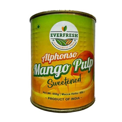 ALPHONSO MANGO PULP Sweetened, Everfresh (АЛЬФОНСО МАНГО ПЮРЕ подслащенное, Эверфреш), 850 г.