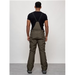 Полукомбинезон утепленный мужской зимний горнолыжный цвета хаки 2405Kh