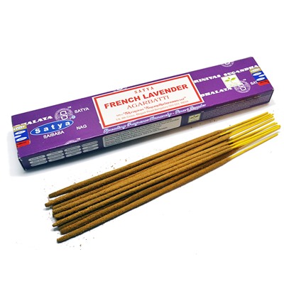 Nag Champa FRENCH LAVENDER Incense, Satya (Благовония НАГ ЧАМПА ФРАНЦУЗСКАЯ ЛАВАНДА, Сатья), 15 г.