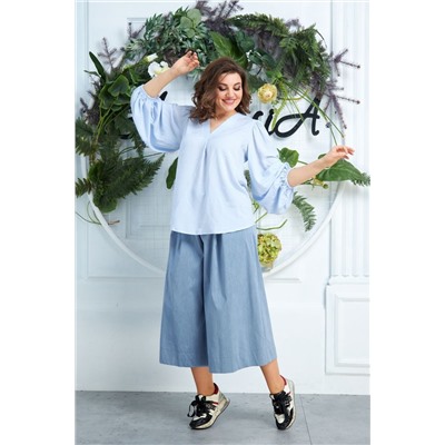 Anastasia 568 голубой, Блуза,  Кюлоты