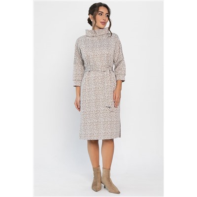 Платье трикотажное Никс (бежевый лео) П14279-4М