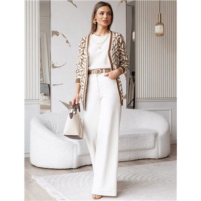 Кардиган жаккардовой вязки с кашемиром