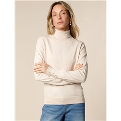 Водолазка тонкой вязки из хлопка с нейлоном