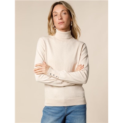 Водолазка тонкой вязки из хлопка с нейлоном