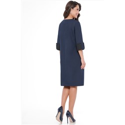 Платье темно-синее с черной вставкой