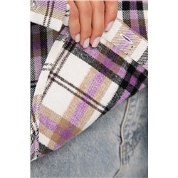 Рубашка оверсайз Дарика (бело-сиреневая) Б14253-30М