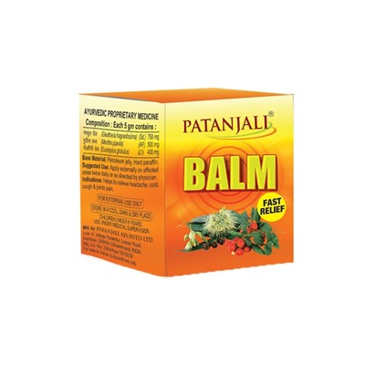 BALM Fast Relief, Patanjali (БАЛЬЗАМ быстрого действия, Патанджали), 25 г.