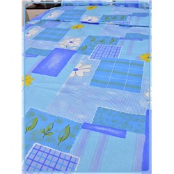 Постельное белье Шуйская бязь Турецкая ромашка синяя 6239-1