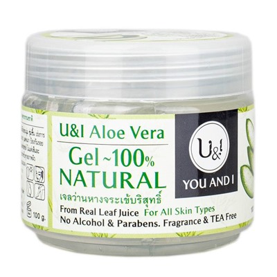 U&I ALOE VERA GEL 100% NATURAL (АЛОЭ ВЕРА ГЕЛЬ 100% НАТУРАЛЬНЫЙ), 100 г.