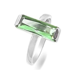 Кольцо из серебра празиолит кварц, Ю-100М41