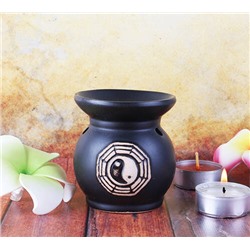 Аромалампа ИНЬ-ЯНЬ ЧЕРНАЯ (керамика, матовая, высота 7,5 см.), Giftman, 1 шт.