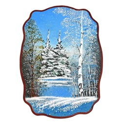 Картина с рисунком из камня, зима "прямоугольное" 24*33см, 490г.