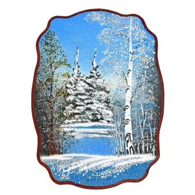 Картина с рисунком из камня, зима "прямоугольное" 24*33см, 490г.