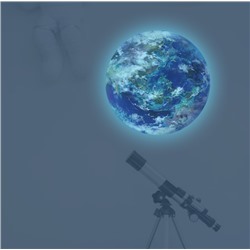 Наклейка светящаяся на стену "Земля 5D", D-20 см