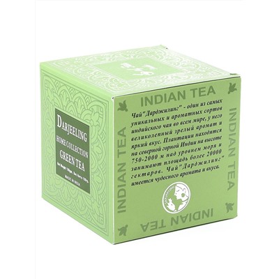 DARJEELING Home collection, GREEN TEA, Bharat Bazaar (ДАРДЖИЛИНГ, Домашняя Коллекция, ЗЕЛЕНЫЙ ЧАЙ круп. лист., Бхарат Базар), 100 г.